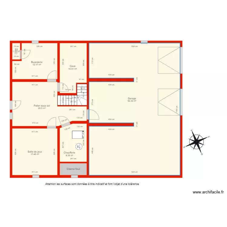 BI 5650 sous sol c&ocirc;t&eacute;. Plan de 