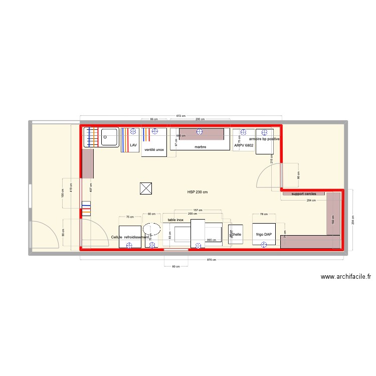 montbarey. Plan de 2 pièces et 75 m2