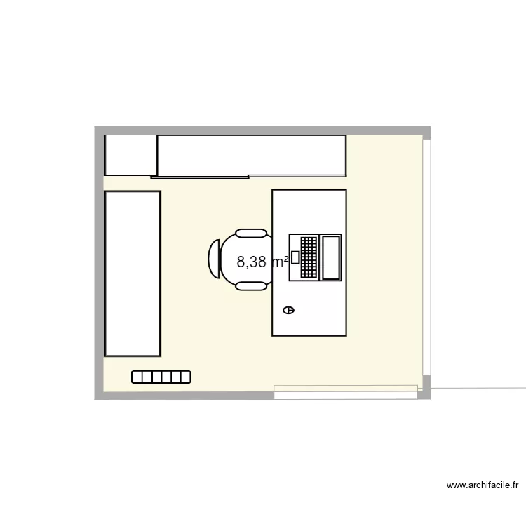 bureau v2 sans v&eacute;lo. Plan de 