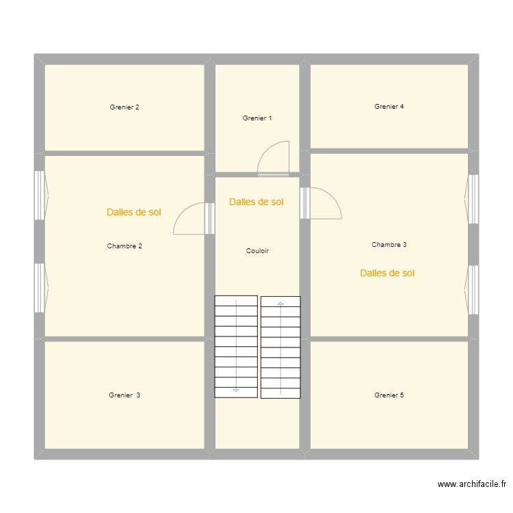 Croquis HUGENEL Etage. Plan de 8 pièces et 98 m2