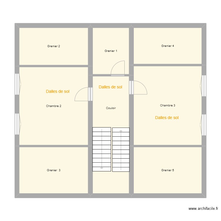 Croquis HUGENEL Etage. Plan de 0 pièce et 0 m2