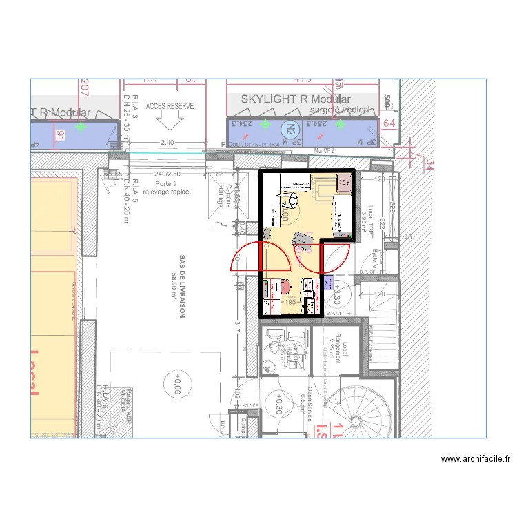 Lyon Bellecombe UVCM sans cuisson. Plan de 1 pièce et 11 m2