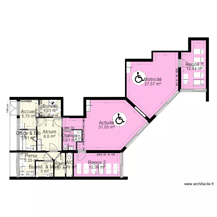 92 Nanterre 118 Salvador Projet rectif jordan. Plan de 