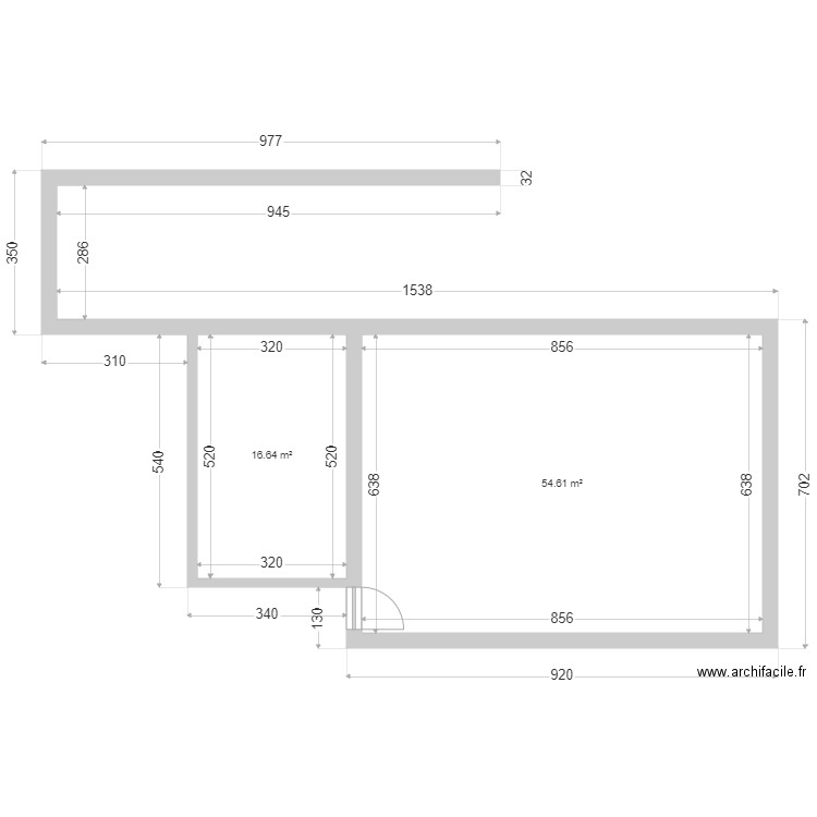 CARRERE 4. Plan de 2 pièces et 71 m2