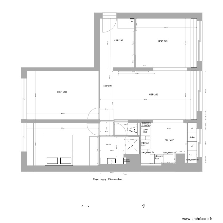 Plan 4 Lagny. Plan de 8 pièces et 30 m2