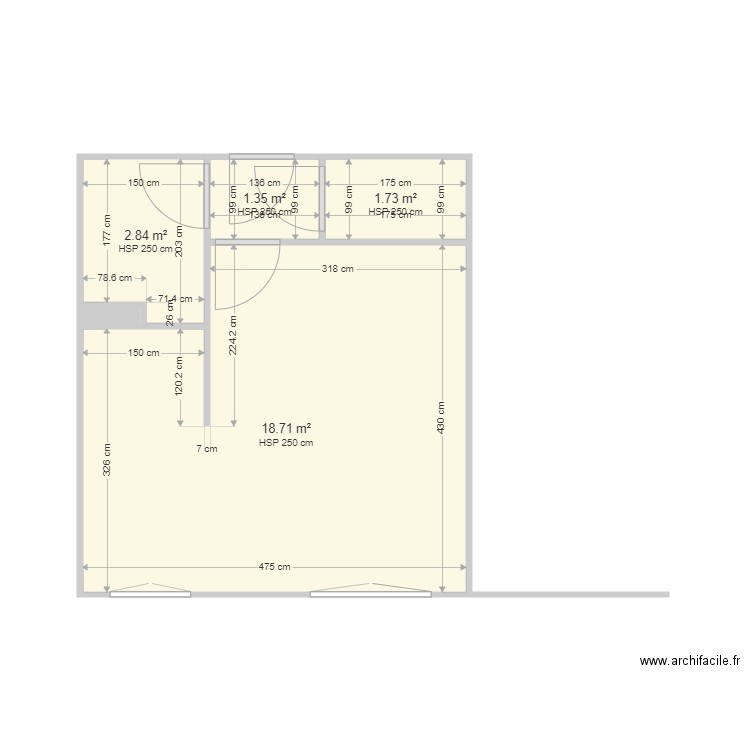 FONCIA 14 ROLLINAT. Plan de 5 pièces et 25 m2