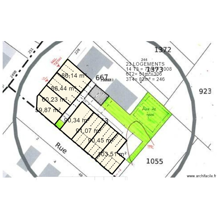 BN6532. Plan de 8 pièces et 668 m2