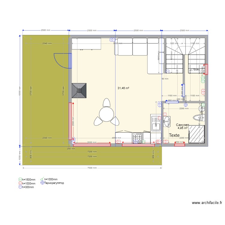  75 222 Тверь. Plan de 10 pièces et 99 m2