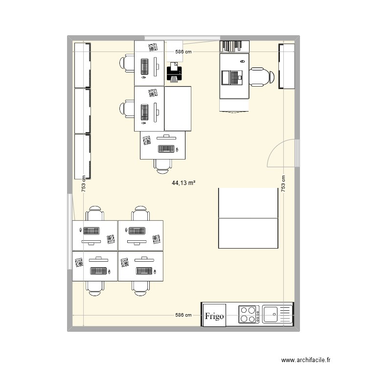 bureau. Plan de 0 pièce et 0 m2