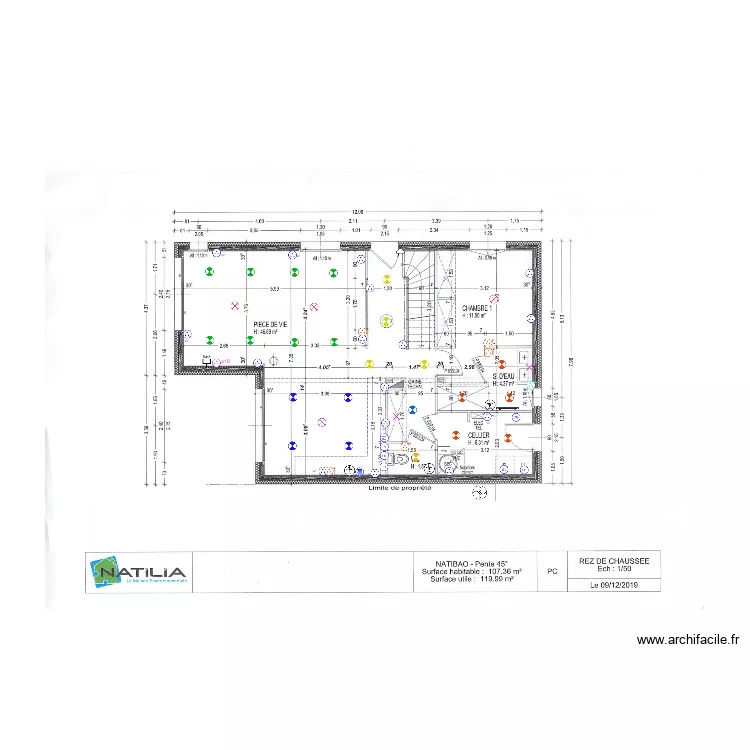 plan implantation &eacute;clairage rdc. Plan de 