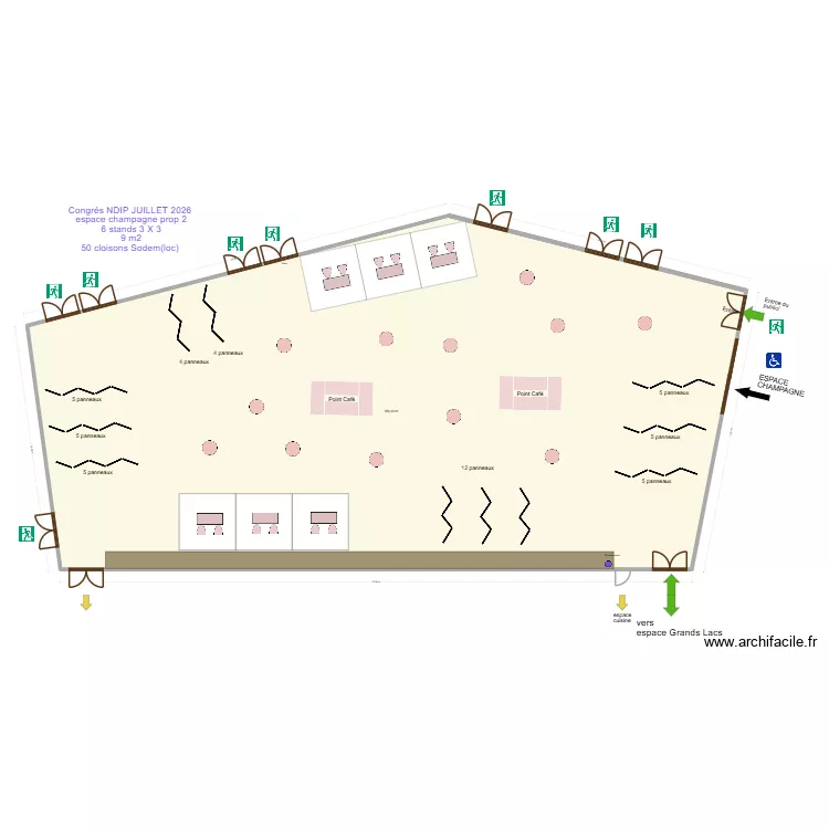 Congrès NDIP JUILLET 2026 espace champagne prop 2. Plan de 1 et 584 m² Congrès NDIP JUILLET 2026 espace champagne prop 2. Plan de 1 et 584 m²