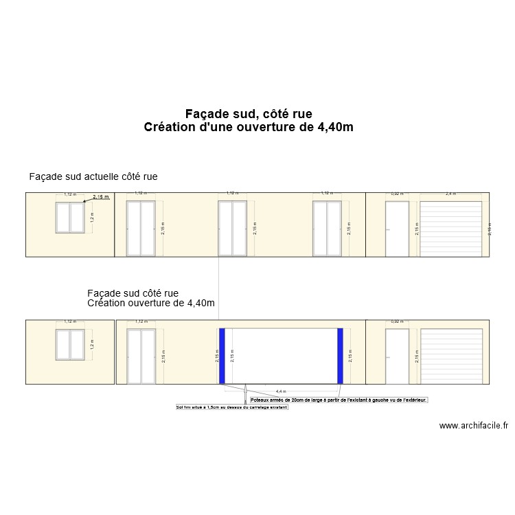 Ouverture Baie 4,40m. Plan de 0 pièce et 0 m2