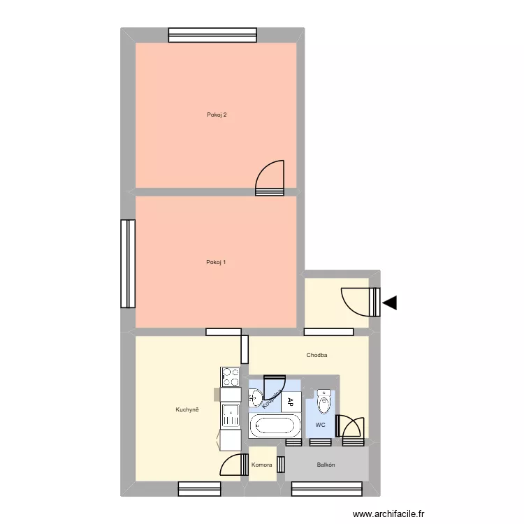 Hořany 1033, byt 5. Plan de 15  et 186 m²