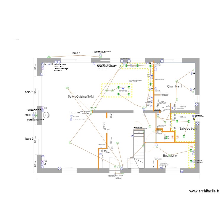 ELEC rdc. Plan de 0 pièce et 0 m2