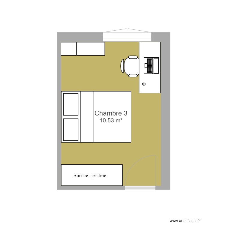 Chambre 3. Plan de 0 pièce et 0 m2