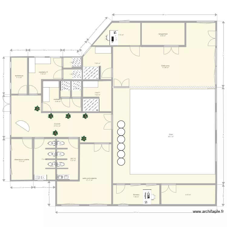 salle de sport 3c. Plan de 