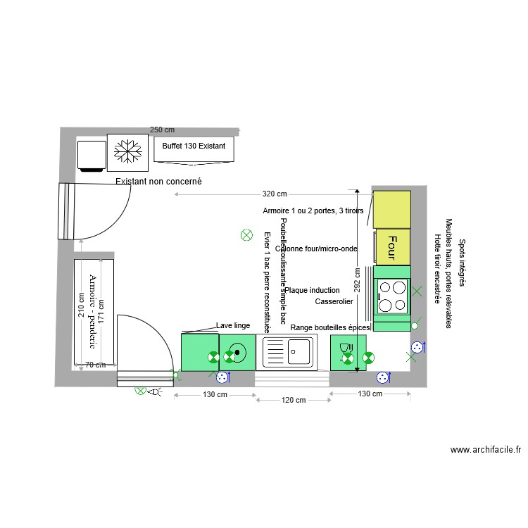 Projet Meubles Cuisine. Plan de 0 pièce et 0 m2