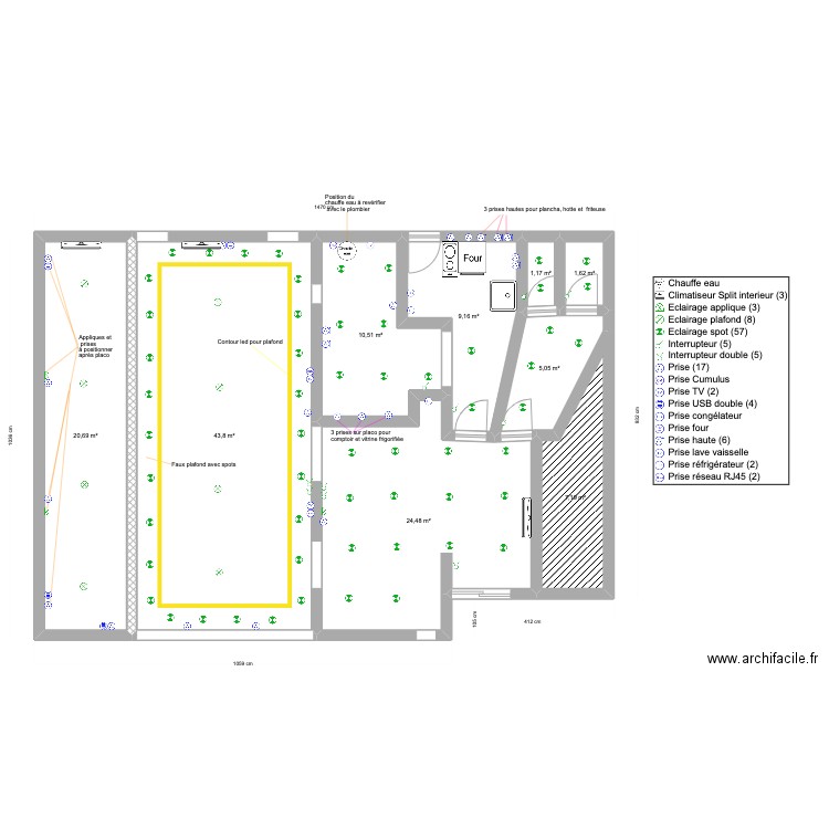 plan electrique tresor public. Plan de 9 pièces et 124 m2