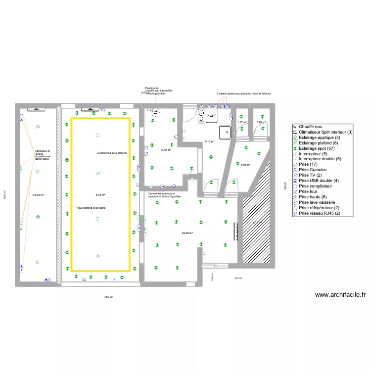 plan electrique tresor public. Plan de 