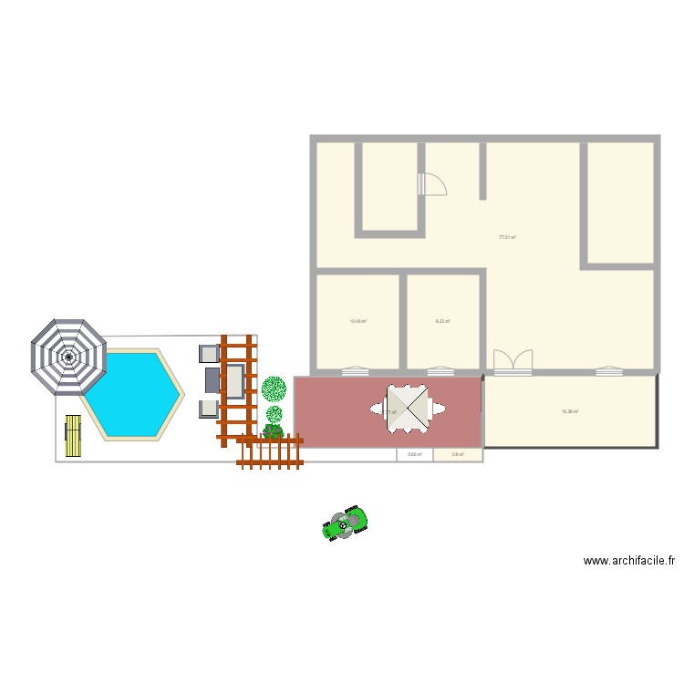 terrasse. Plan de 0 pièce et 0 m2