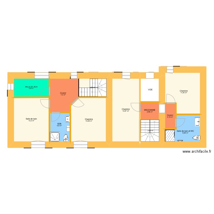 MAISON SAINTES 6. Plan de 20 pièces et 187 m2