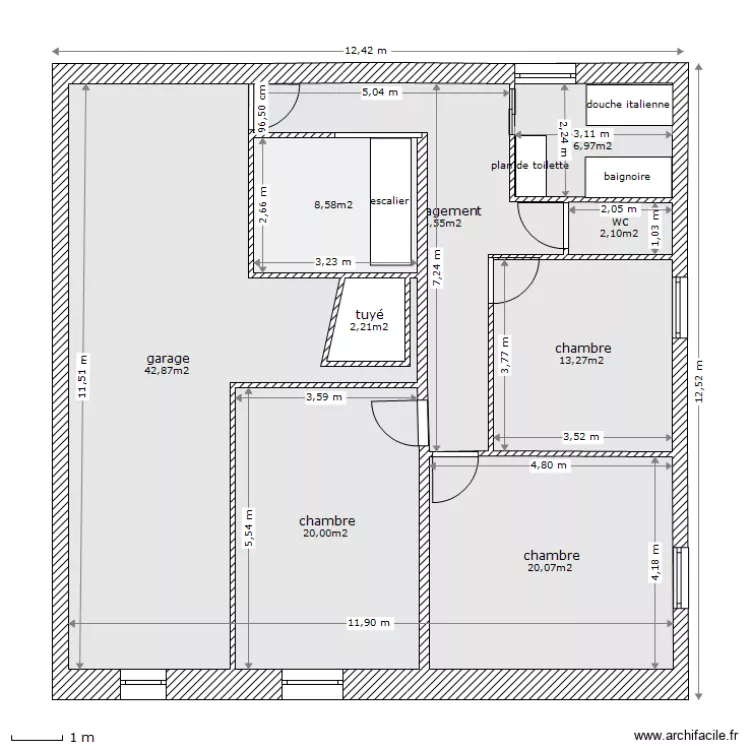 nods  etage renove. Plan de 