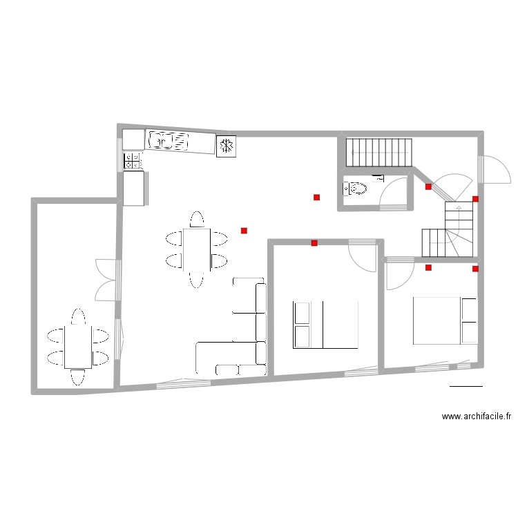 SuchelR1 V8. Plan de 3 pièces et 81 m2