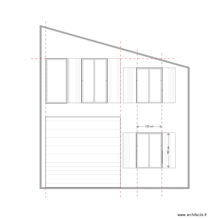 Facade est BATIMENT ouverture en cours haute DP 2021. Plan de 0 pièce et 0 m2