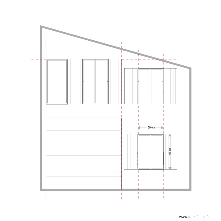 Facade est BATIMENT ouverture en cours haute DP 2021. Plan de 0 pièce et 0 m2