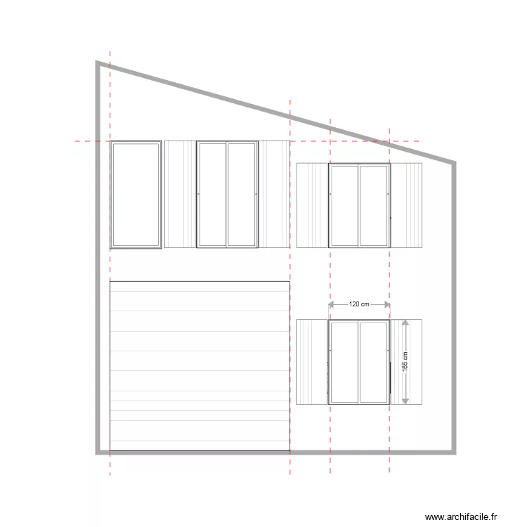 Facade est BATIMENT ouverture en cours haute DP 2021. Plan de 