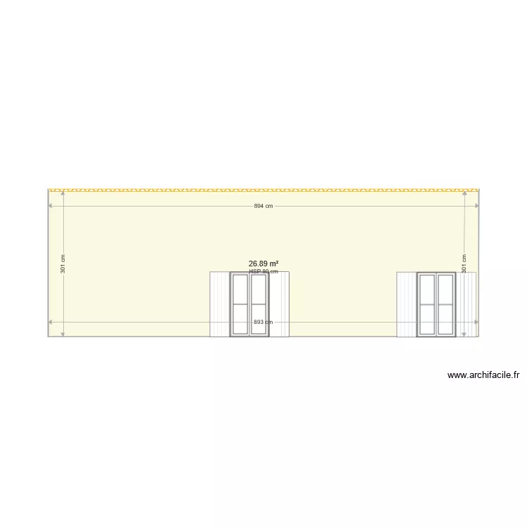 face sud initiale. Plan de 