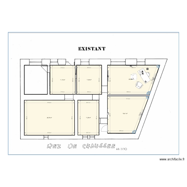 rdc 2. Plan de 0 pièce et 0 m2
