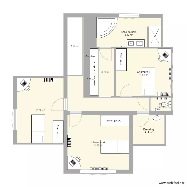 Tilly am&eacute;nagement v2. Plan de 