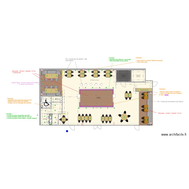 Descriptif travaux Café Maçonnerie. Plan de 0 pièce et 0 m2