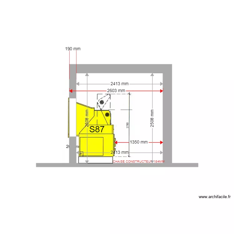COUPE PROJET LUYNES S87. Plan de 