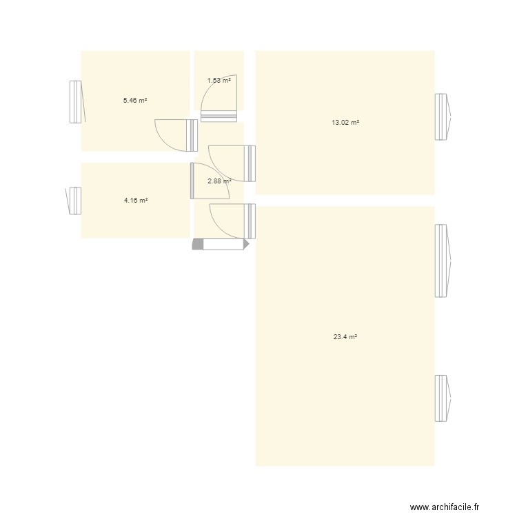 Appartement avant rénovation. Plan de 0 pièce et 0 m2