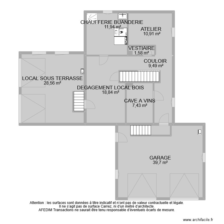 BI 11498 SOUS SOL TEST . Plan de 11 pièces et 135 m2