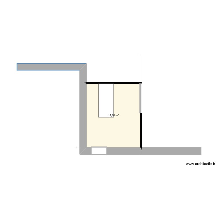 Véranda. Plan de 1 pièce et 12 m2