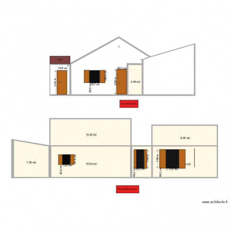 PLAN FACADE ET TOIT ACTUEL PCMI5 rectifi. Plan de 0 pièce et 0 m2