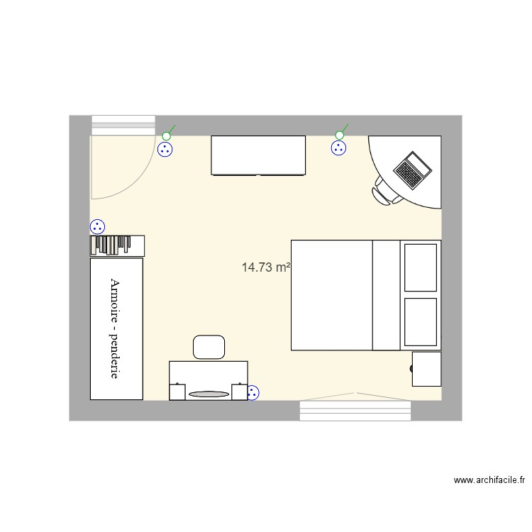 chambre violette 9999. Plan de 0 pièce et 0 m2