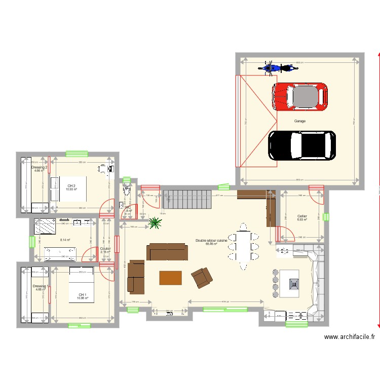 Plan Perso avec Etage 160 m2. Plan de 0 pièce et 0 m2
