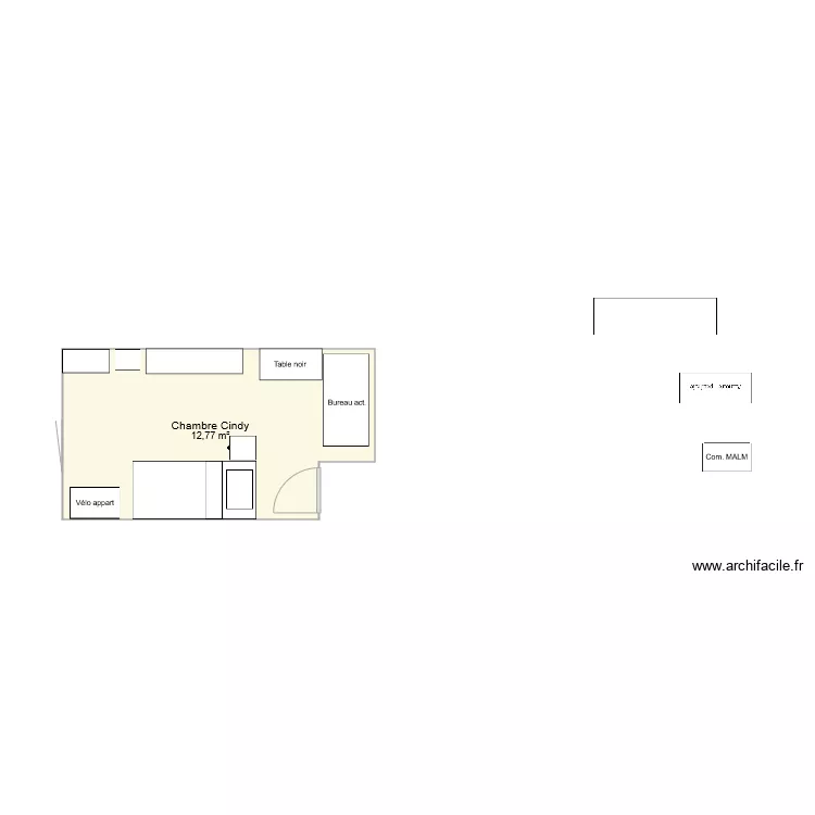 Chambre Cindy bis. Plan de Chambre Cindy bis. Plan de