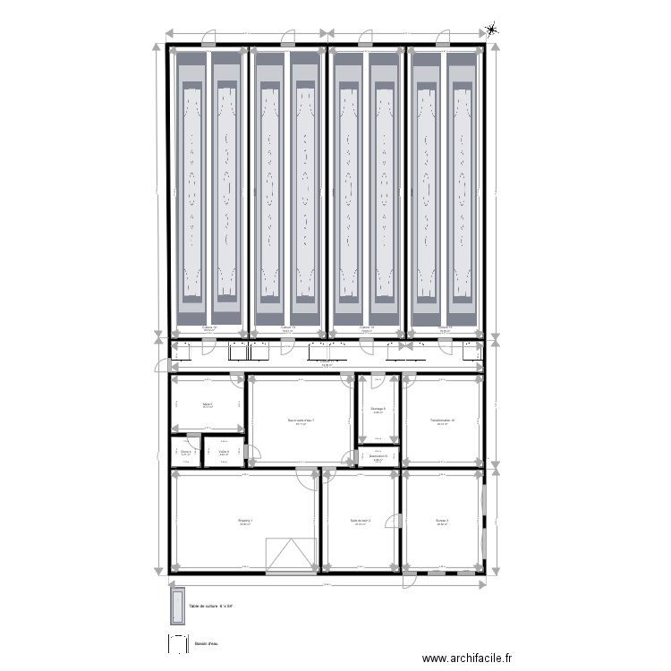 Tables et Bassins. Plan de 0 pièce et 0 m2