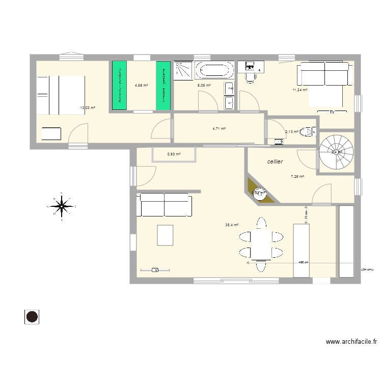 carla 01 L. Plan de 11 pièces et 88 m2