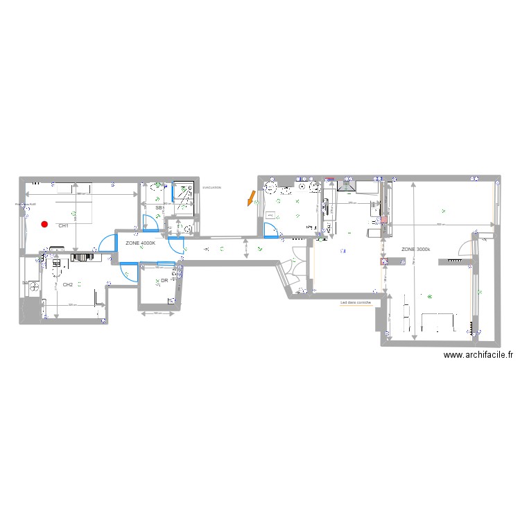 PLAN GENERAL V14 + ELECTRICITE. Plan de 6 pièces et 117 m2