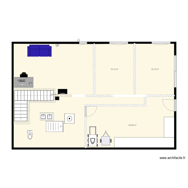 sous sol . Plan de 0 pièce et 0 m2