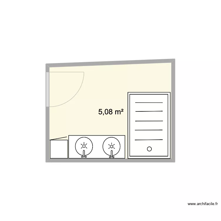 Salle de bain maison gardien. Plan de 