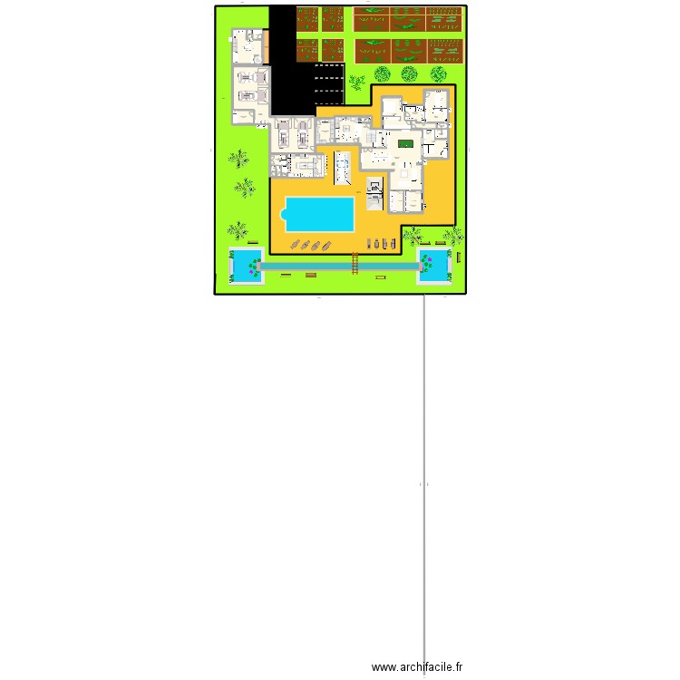 maison 4. Plan de 43 pièces et 2424 m2