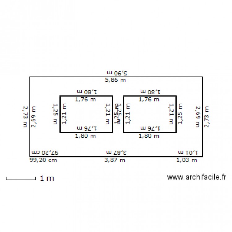 la tôle facade sud. Plan de 0 pièce et 0 m2