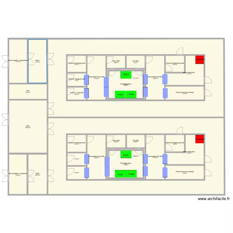 Production stream. Plan de 